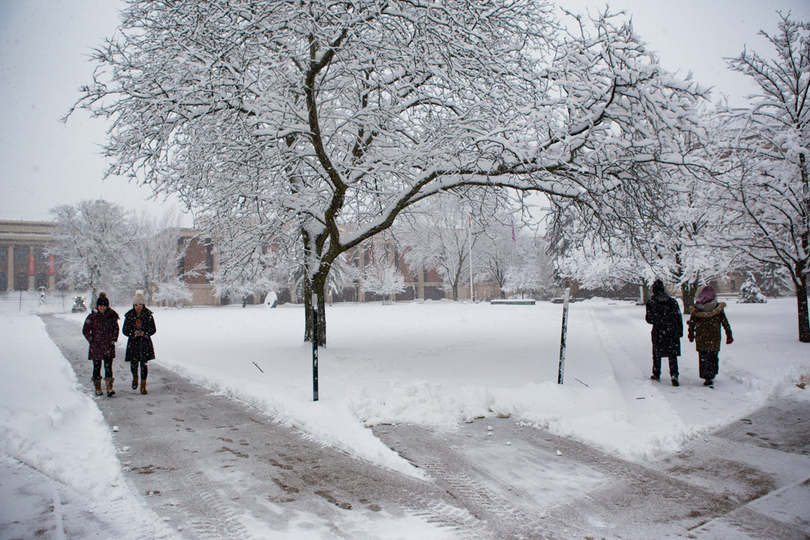 Gallery: Campus community enjoys rare snow day at Syracuse University