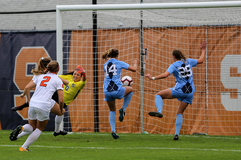 Syracuse overwhelmed by No. 3 North Carolina in 7-1 loss