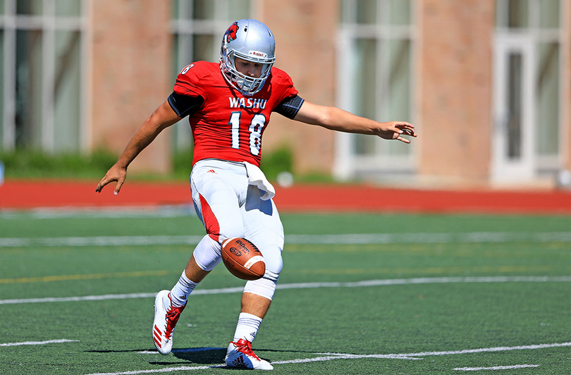 Johnny Davidson, a top D-III punter for WashU, also thrives at QB