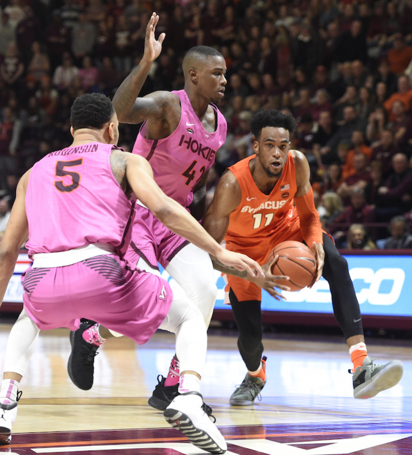 Syracuse’s zone burned by Justin Robinson in loss to Virginia Tech