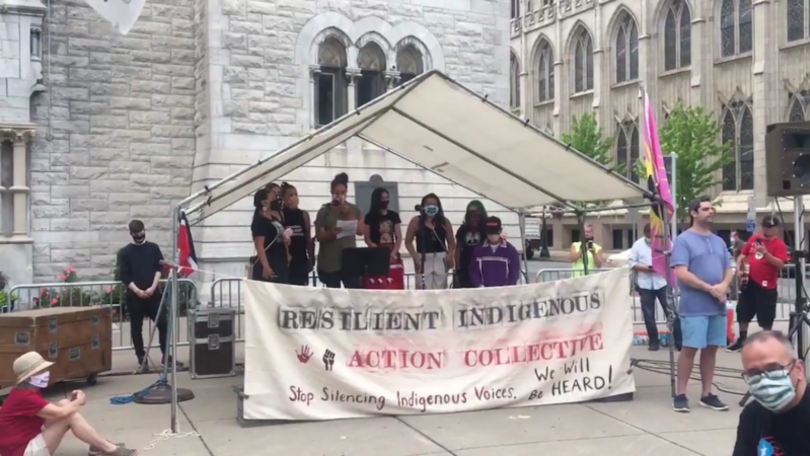 Indigenous organizers continue advocacy for Columbus statue removal