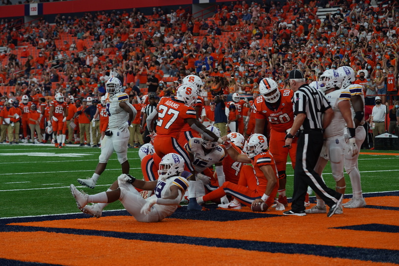 Despite blowout win over UAlbany, SU ties program-record of 16 penalties