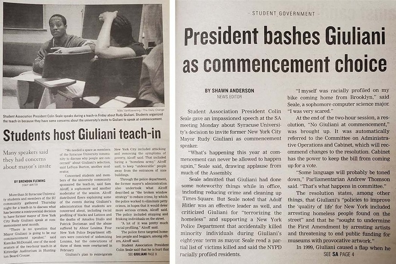 30 years later, Rudy Giuliani&#8217;s honorary doctorate from SU remains intact