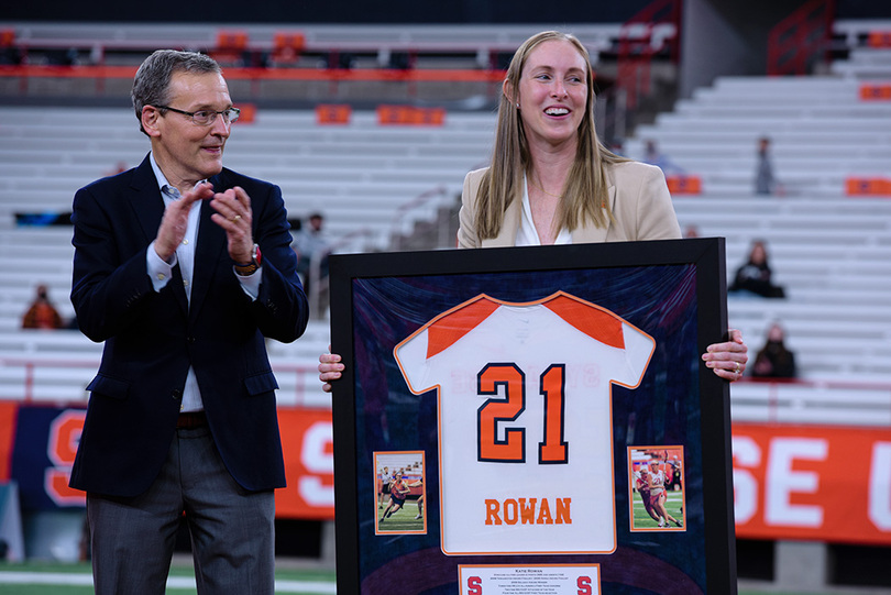 Katie Rowan Thomson&#8217;s jersey retirement reflects her decorated career at SU