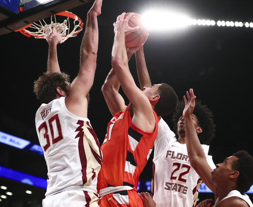 Syracuse&#8217;s 3-guard lineup leads it past FSU 96-57 in 2nd round of ACC Tournament