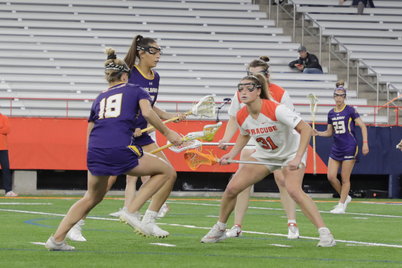 Observations from SU vs. UAlbany: Hawryschuk&#8217;s historic day, 7-goal 1st quarter fuels win