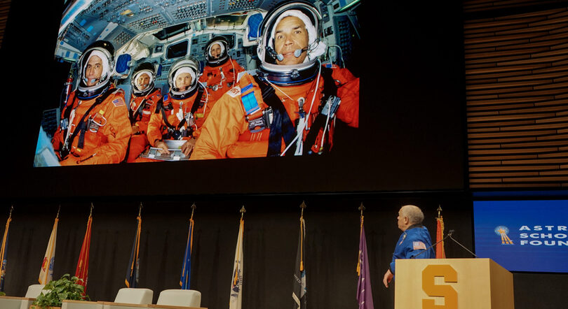 Former NASA administrator Fred Gregory presents SU Astronaut Scholarships