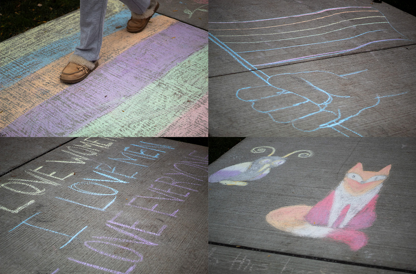 Students gather to &#8216;Chalk the Walk&#8217; on National Coming Out Day