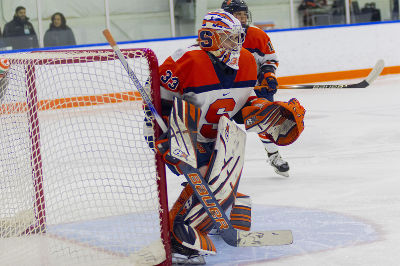 Amelia Van Vilet records career-high 42 saves despite SU’s 4-1 loss